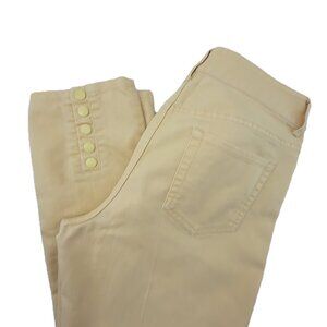 Chico's Platinum Jeans Women's 6 Yellow Stretch Ankle Snaps on Hem Chicos 0.5
